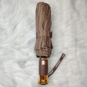 x(Coffe) Windproof 12 Rib Auto Open Close Strong Frame Umbrella (36 Bones)